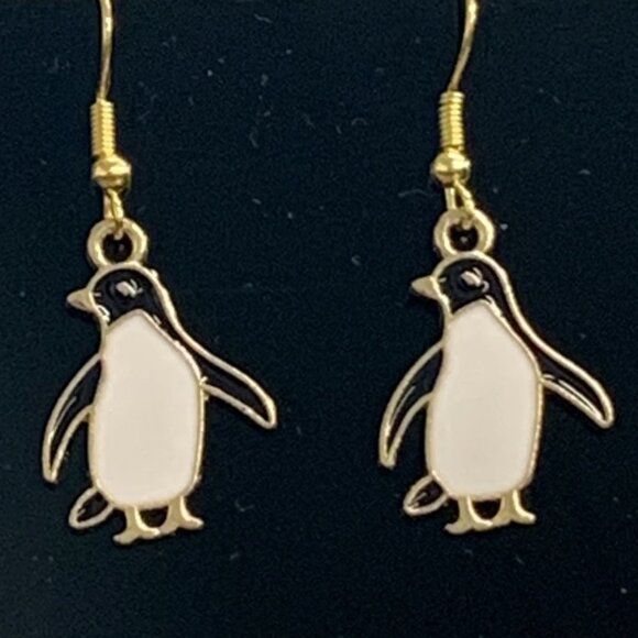 Penguin Earrings, Christmas Earring, Gift Idea, Penguin Jewelry, Holiday Earring - Picture 1 of 5